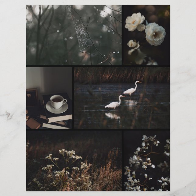 Dark Moody Collage Scrapbooking Paper (Frente)