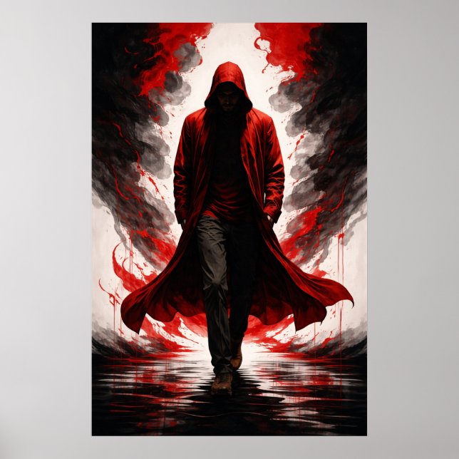 Dark Power Awakening – Red Hooded Figure Poster (Frente)