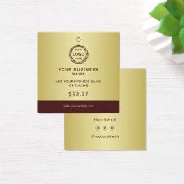 Dark-red gold design,Logo or Photo Price Tags