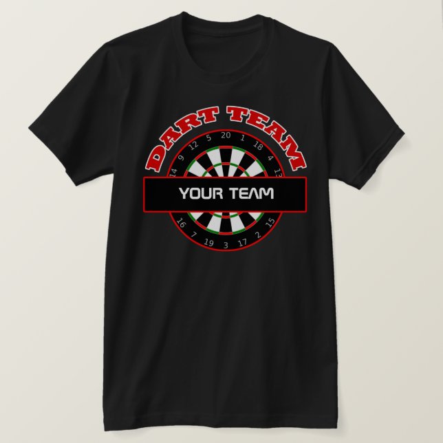 Dart Team Dartboard Mens Black T-shirt (Frente do Design)