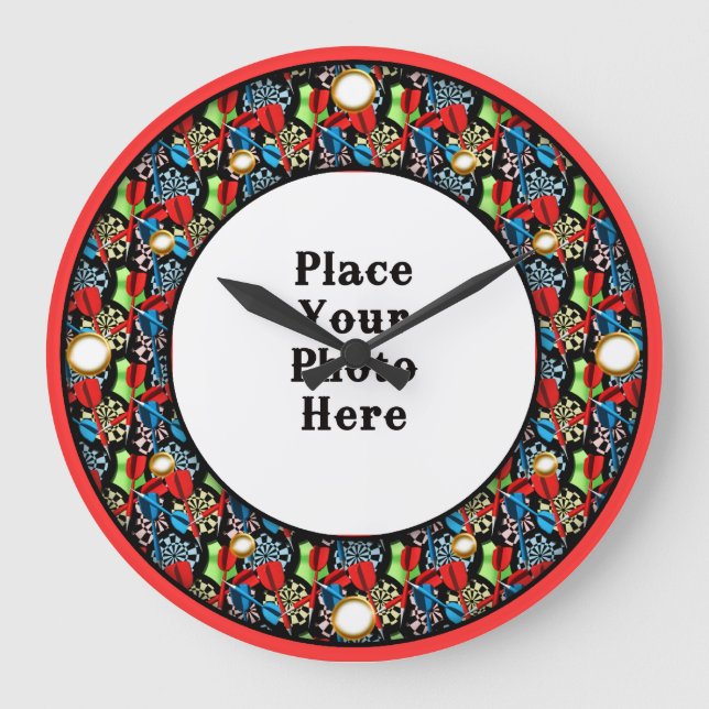 Darts Enquadra Seu Relógio De Parede Fotográfica (Frente)