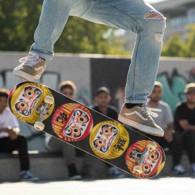 Daruma Skateboard – Japanese Ukiyo-e Inspired Art (Criador carregado)