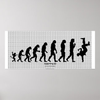 Darwinian Evolution of Rap "RAPPER" Art Poster