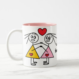 Das irmãs figura adorável caneca da vara para