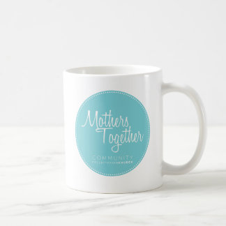 Das mães caneca de café azul do logotipo junto
