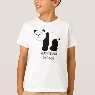 Das "regra pandas!" O t-shirt do miúdo