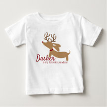 Dasher a camisa do Natal do Dachshund de Weindeer