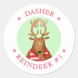 DASHER REINDEER Pequenos Autocolantes