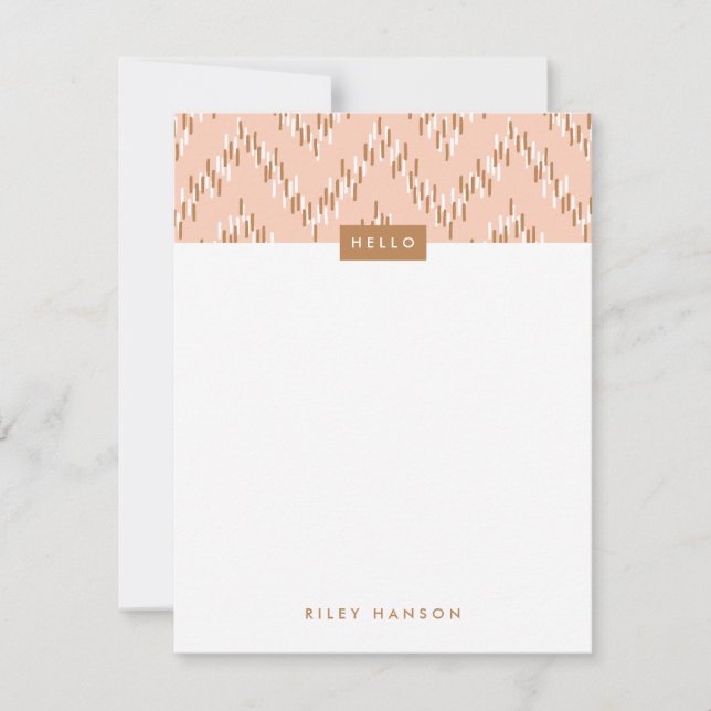Dashing Boho Ikat Zig Zag Stationery - Orange (Frente)