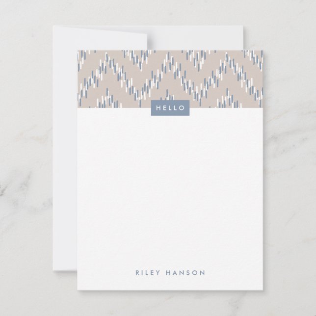 Dashing Boho Ikat Zig Zag Stationery - Taupe (Frente)