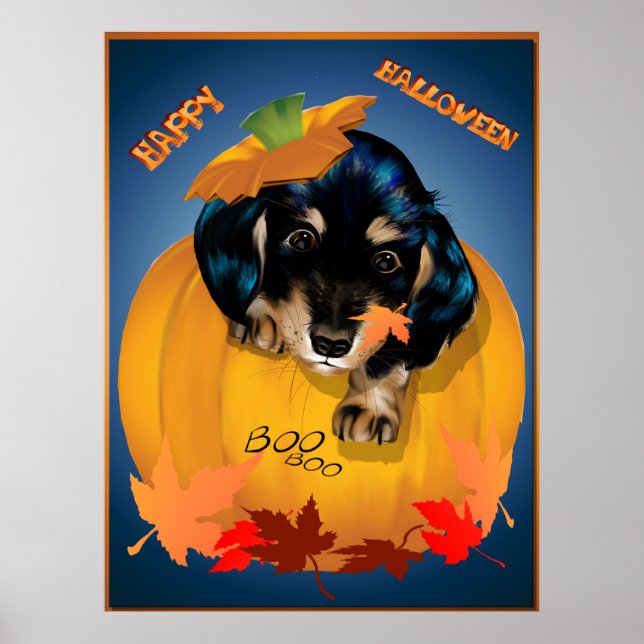 Dashund Halloween - Boo Poster (Frente)
