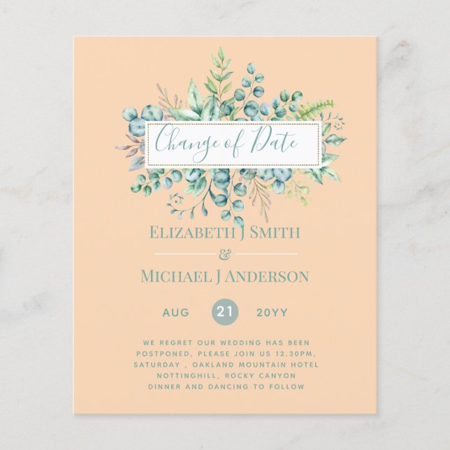 Data da Alteração do Evento Verde Eucalyptus (Frente)