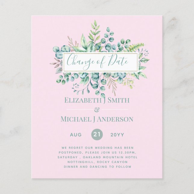 Data da Alteração do Evento Verde Eucalyptus (Frente)