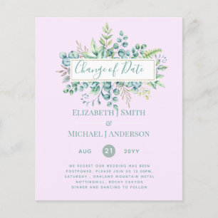 Data da Alteração do Evento Verde Eucalyptus