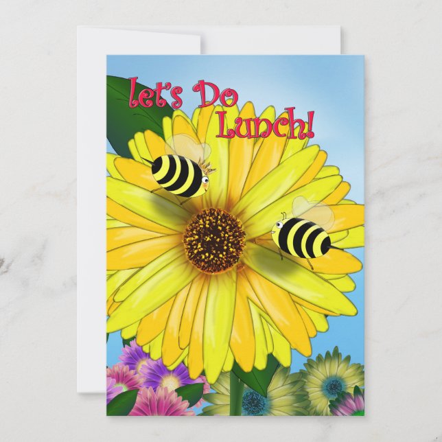 Data de almoço da abelha na Flor Amarela (Frente)