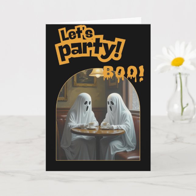 Data de Café Spooky | Convite para o Halloween do  (Planta pequena)