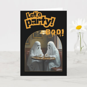 Data de Café Spooky Convite para o Halloween do