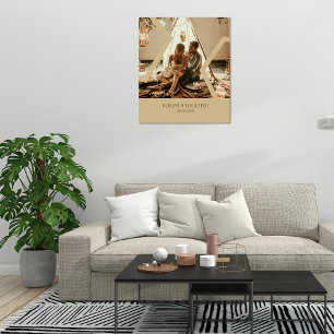 Data de casamento Beige Personalizada Canvas Estic