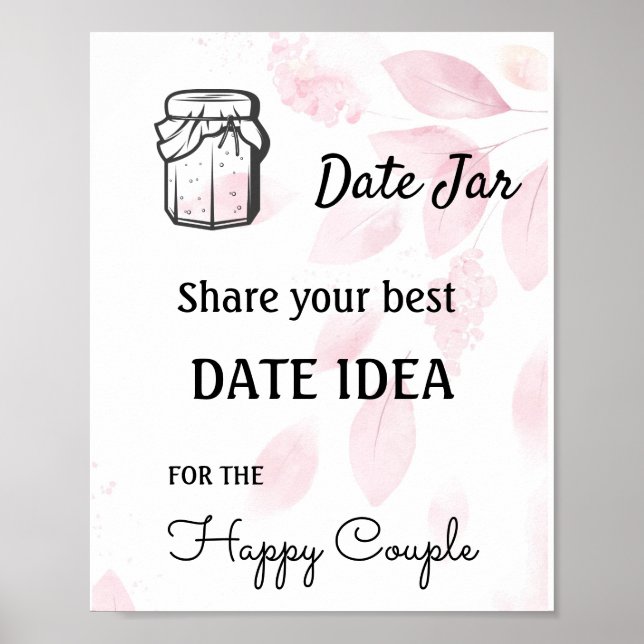 Data Jar - Poster de Aquarela Rosa (Frente)
