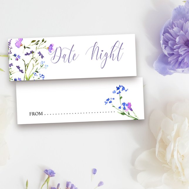 Data Noite Idea Purple Wildflower Advance Card (Date Night Idea Cards from my Purple Wildflower Collection. Date Night Jar available separately )