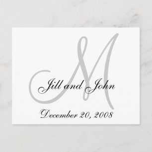 Data, nomes e cartão inicial do monograma