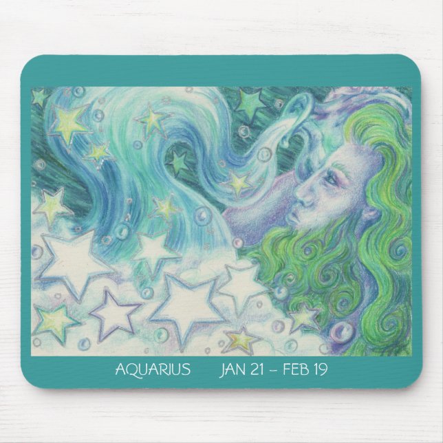 Datas do mousepad de Aquarius Zodiac (Frente)