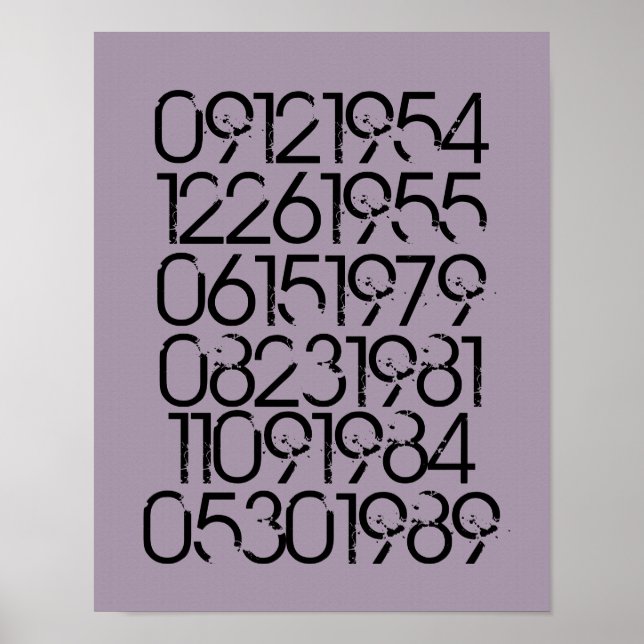 Datas Especiais Distintas Poster (Frente)