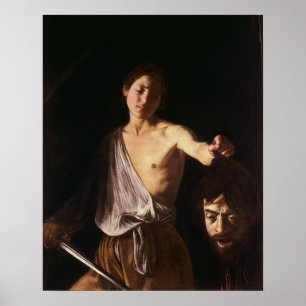 David e Goliath por Caravaggio em Roma - poster