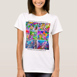 DAVID FLYNN ART COLLAGE WOMAN'S T-SHIRT COM TEXTO