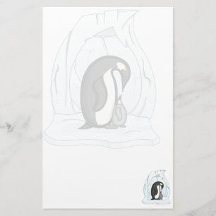 Davin e Annie os artigos de papelaria dos pinguins