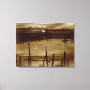 Dawn na Canvas da lagoa
