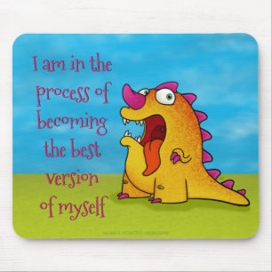 Dax o monstro de Dino, mousepad de w/quote