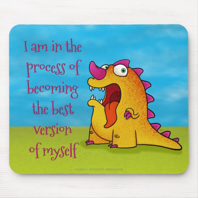 Dax o monstro de Dino, mousepad de w/quote (Frente)
