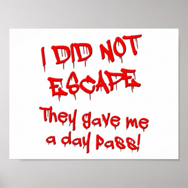 Day Pass Engraçado Poster (Frente)