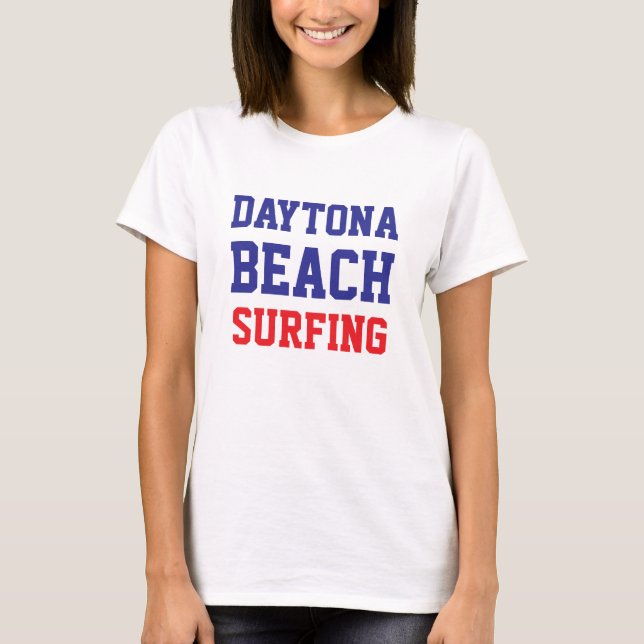 Daytona Beach Florida Surfing T-Shirt (Frente)