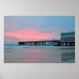 Daytona Beach Main Street Pier Sunrise Poster