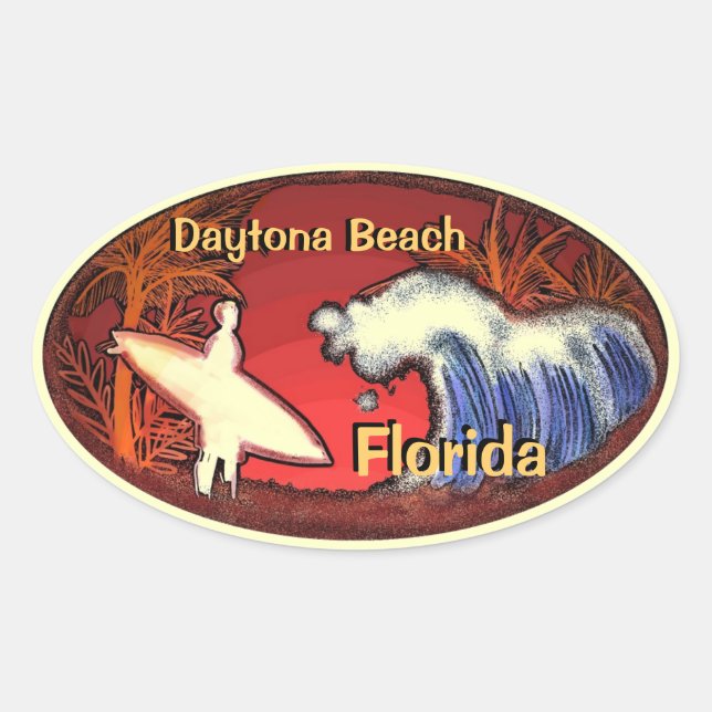 Daytona Beach surfer da Flórida lança adesivos (Frente)