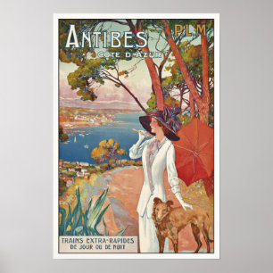 d'Azur francês de Antibes Côte do poster das