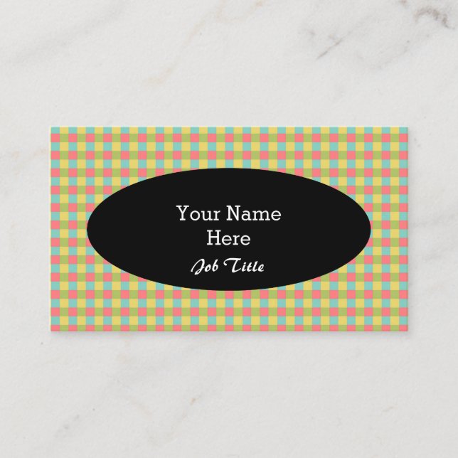 Dazzle Check cartão de visita oval black (Frente)