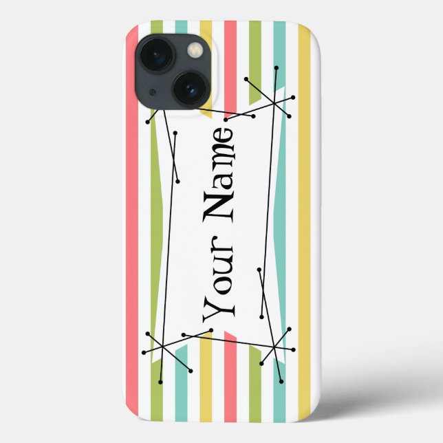 Dazzle Stripe Classic Name iPad Mini horizontal (Verso)