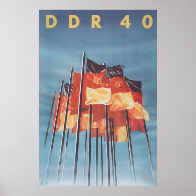 DDR 40th Anniversary Poster Vintage Eastern (Frente)