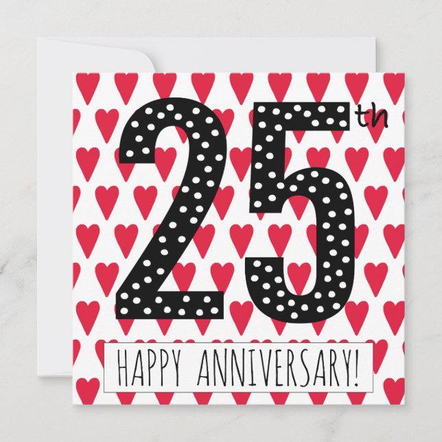 De Agradecimento 25o aniversário feliz! - Cartão (Frente)