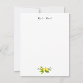 De Agradecimento Aquarela Limões  Cartão personalizado