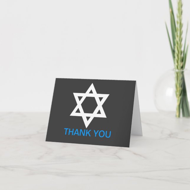 De Agradecimento Bar Moderno Mitzvah Obrigado Cartão Nota (Frente)