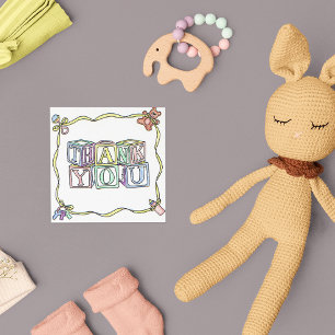 De Agradecimento Bebê Obrigado Cartão Quadrado