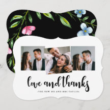 Belo Casamento Obrigado Cartão com fotos