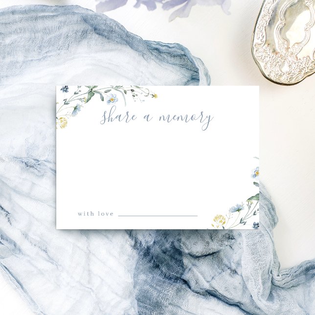De Agradecimento Blue Wildflower Rustic Boho compartilha um cartão  (Blue Wildflower Rustic Boho share a memory card)