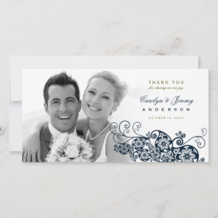 De Agradecimento Boho Floral Paisley Weding Obrigado Cartão com fot