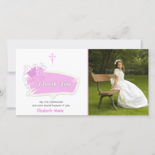 De Agradecimento Borboletas rosa Cartão com fotos religioso