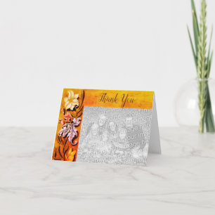 De Agradecimento Borda Floral Personalizada Obrigado Cartão com fot